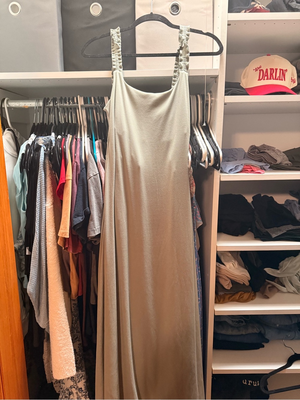 Wallflower Sage Ribbed Tank Dress